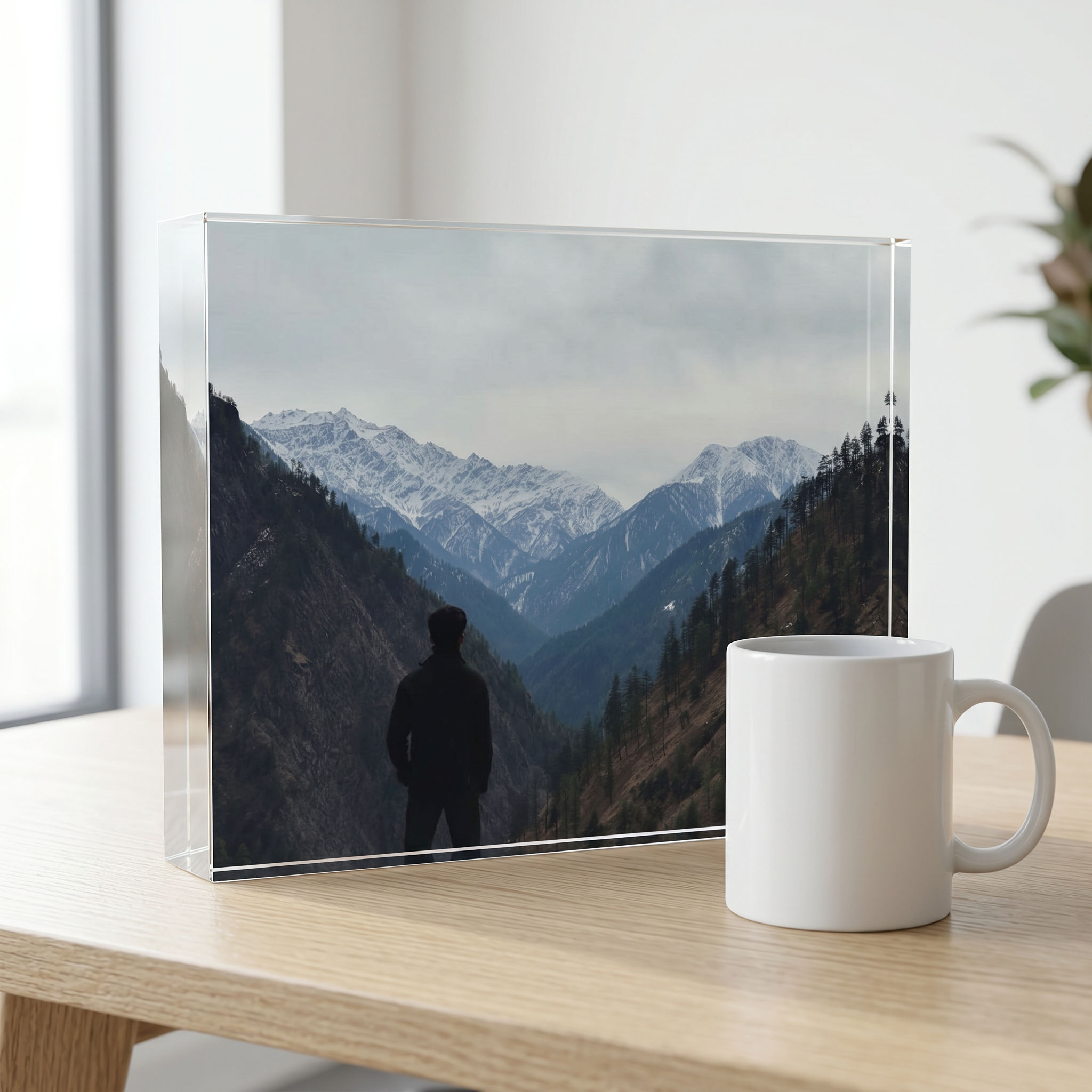 Size 6x8 Landscape — example render with mug for scale