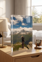 Portrait Summit Display on a bedside table — example render